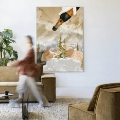 Discount Urban Cotton Wandkleed Winter Champagne in maat en frame naar keuze