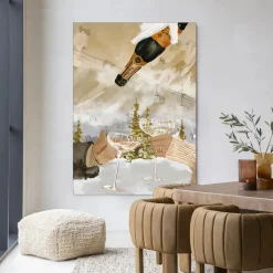 Discount Urban Cotton Wandkleed Winter Champagne in maat en frame naar keuze