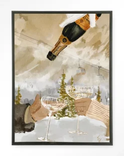 Discount Urban Cotton Wandkleed Winter Champagne in maat en frame naar keuze