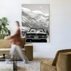 Hot Urban Cotton Wandkleed Winter Road in maat en frame naar keuze