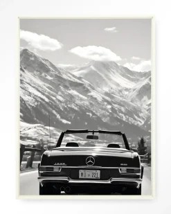 Hot Urban Cotton Wandkleed Winter Road in maat en frame naar keuze