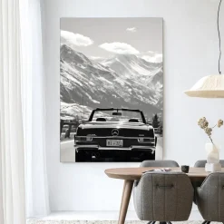 Hot Urban Cotton Wandkleed Winter Road in maat en frame naar keuze