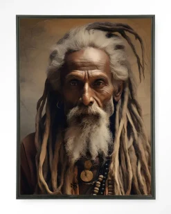 Clearance Urban Cotton Wandkleed Wise Man in maat en frame naar keuze