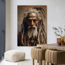 Clearance Urban Cotton Wandkleed Wise Man in maat en frame naar keuze