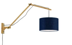 Best GOOD&MOJO Wandlamp Andes Naturel, Ø32cm, Bamboe en Eco linnen