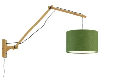 Best GOOD&MOJO Wandlamp Andes Naturel, Ø32cm, Bamboe en Eco linnen