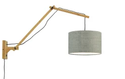 Best GOOD&MOJO Wandlamp Andes Naturel, Ø32cm, Bamboe en Eco linnen