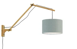 Best GOOD&MOJO Wandlamp Andes Naturel, Ø32cm, Bamboe en Eco linnen