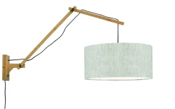 Discount GOOD&MOJO Wandlamp Andes Naturel, Ø47cm, Bamboe en Eco linnen