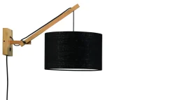 Outlet GOOD&MOJO Wandlamp Andes Naturel, Small, Bamboe en Eco linnen