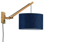 Outlet GOOD&MOJO Wandlamp Andes Naturel, Small, Bamboe en Eco linnen