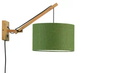 Outlet GOOD&MOJO Wandlamp Andes Naturel, Small, Bamboe en Eco linnen