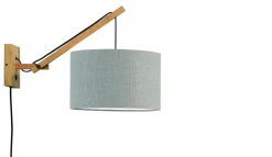 Outlet GOOD&MOJO Wandlamp Andes Naturel, Small, Bamboe en Eco linnen