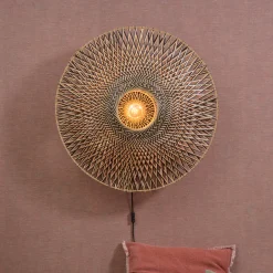 Discount GOOD&MOJO Wandlamp Bali Rond, Bamboe Naturel