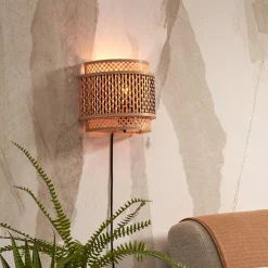 Clearance GOOD&MOJO Wandlamp Bhutan Bamboe, kleur Naturel/Zwart