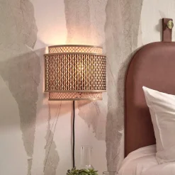 Clearance GOOD&MOJO Wandlamp Bhutan Bamboe, kleur Naturel/Zwart