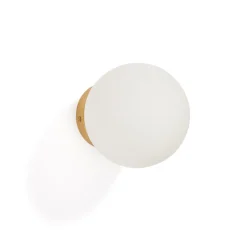 Outlet Kave Home Wandlamp Brisia Glas en messing Wit