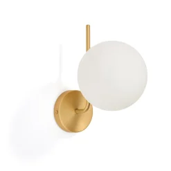 Clearance Kave Home Wandlamp Brisia Glas en messing Wit