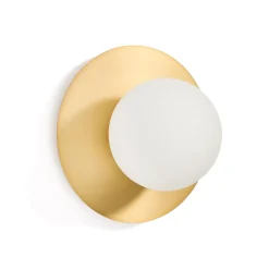 Hot Kave Home Wandlamp Brisia Glas en messing Wit