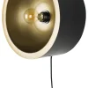 Clearance ZILT Wandlamp Cherylynn kleur Zwart/Goud