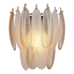 Discount Richmond Interiors Wandlamp Chloe Glas, kleur Brass Antique