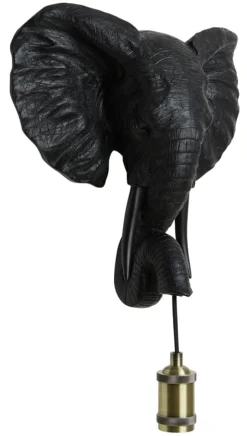 Light & Living Wandlamp Elephant Mat Zwart