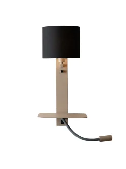 it's about RoMi Wandlamp Florence Met plankje en leeslamp, kleur Zand