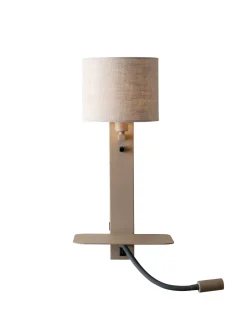 it's about RoMi Wandlamp Florence Met plankje en leeslamp, kleur Zand