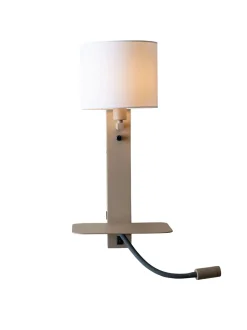it's about RoMi Wandlamp Florence Met plankje en leeslamp, kleur Zand