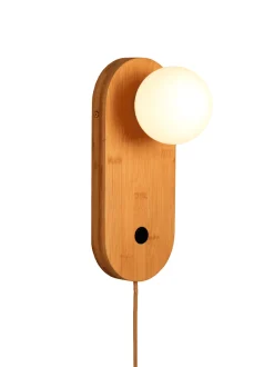 GOOD&MOJO Wandlamp Java Bamboe en glas, kleur Naturel