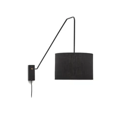 Discount Kave Home Wandlamp Jex Linnen, 104cm Zwart