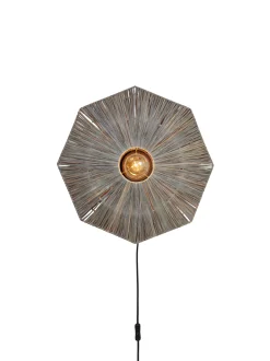 Outlet GOOD&MOJO Wandlamp Panama Raffia, kleur Grijs