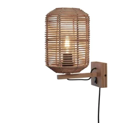 GOOD&MOJO Wandlamp Tanami Rotan, 18cm Naturel