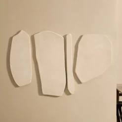 Clearance Kave Home Wandpaneel Siluna Papier-maché, Set van 4 stuks