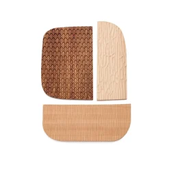 Online Kave Home Wandpaneel Trivax Set van 3 stuks, Acaciahout Bruin