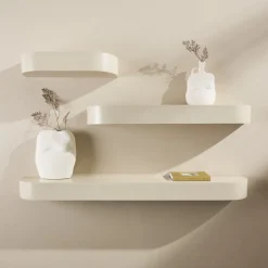 Best Nohr Wandplank Carolan Set van 3 stuks, 55/95/135 cm, kleur Beige