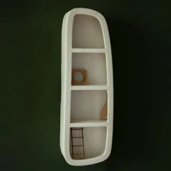 Outlet Dutchbone Wandplank Veda Gerecycled marmer, 120 x 38cm