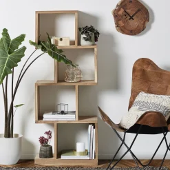 Discount Kave Home Wandrek Aroba 132cm hoog, kleur naturel Teak