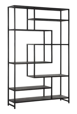 New MUST Living Wandrek Harmony Leder en metaal, 120 x 190cm Zwart