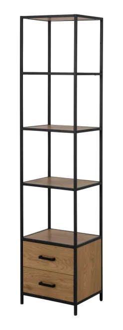 Hot Bendt Wandrek Holger Met 2 lades, Eiken en metaal, 185 x 42cm Naturel