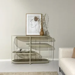 Hot Brix Wandrek Jill Gecoat staal en glas, 90 x 123cm