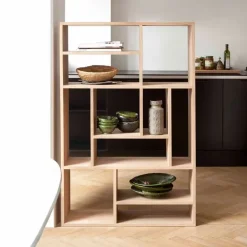 Online Ethnicraft Wandrek M Geolied Eikenhout, 139 x 90cm, kleur Naturel