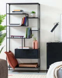 New Kave Home Wandrek Shantay metaal, 168 x 80cm Zwart