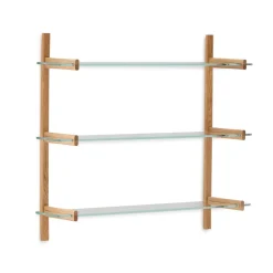 Online Kave Home Wandrek Sitra Eikenhout en glas, 98 x 110cm