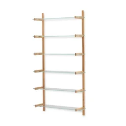 Online Kave Home Wandrek Sitra Eikenhout en glas, 202 x 110cm