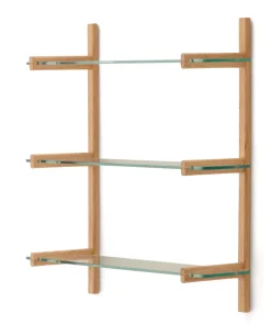 Online Kave Home Wandrek Sitra Eikenhout en glas, 98 x 90cm