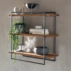 Artistiq Living Wandrek Terence Teakhout en metaal, 60 x 60cm