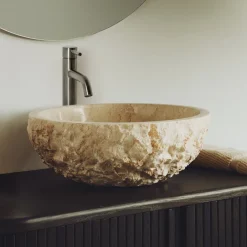 New Kave Home Waskom Orvane Marmer, 40cm, kleur Beige