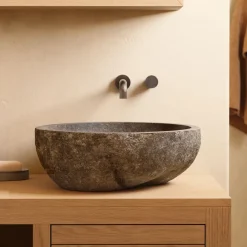 Outlet Kave Home Waskom Tetsu Steen, 40cm Grijs