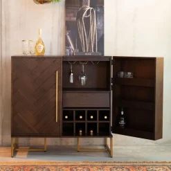 New Dutchbone Wijnkast Class Hout, 100 x 100cm Bruin